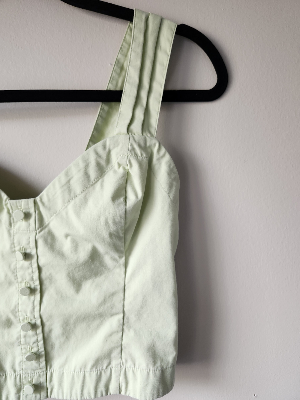 Abercrombie & Fitch Mint Green Button-Front Sweetheart Crop Top - Picture 4 of 8